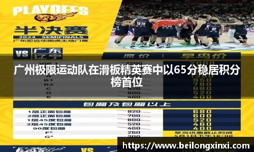 广州极限运动队在滑板精英赛中以65分稳居积分榜首位