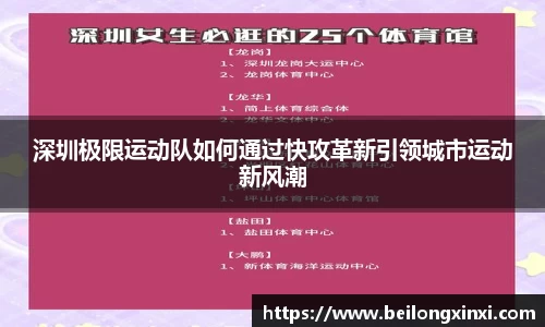 深圳极限运动队如何通过快攻革新引领城市运动新风潮