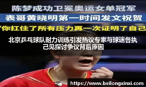 北京乒乓球队耐力训练引发热议专家与球迷各执己见探讨争议背后原因